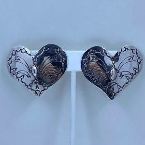 NAVAJO Heart Earrings By Tony Guerro